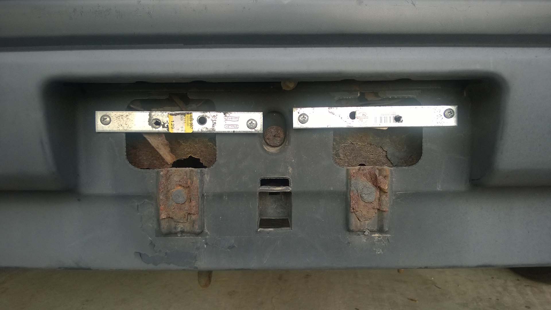 Rusted Out License Plate Brackets