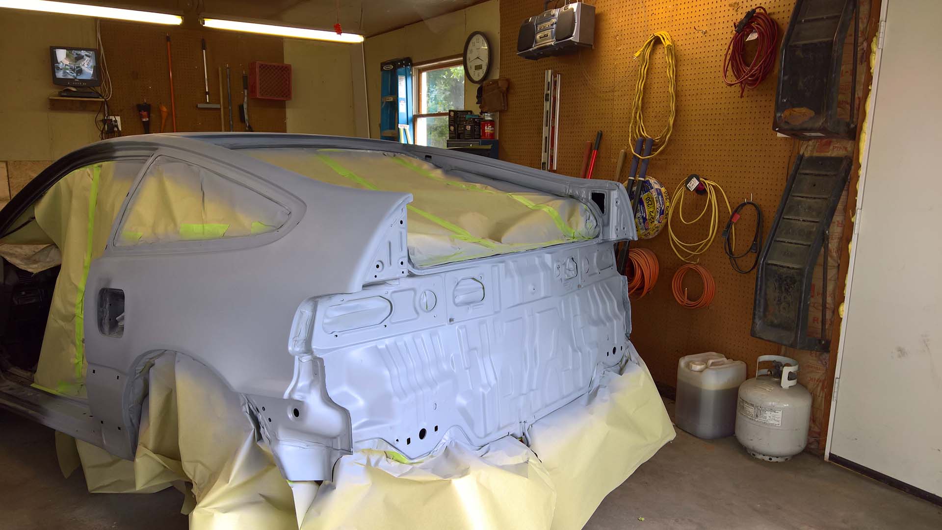 Rear of Car in Being Primed