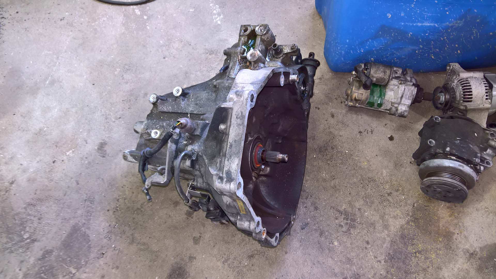 Transmission Separated from Engine Block