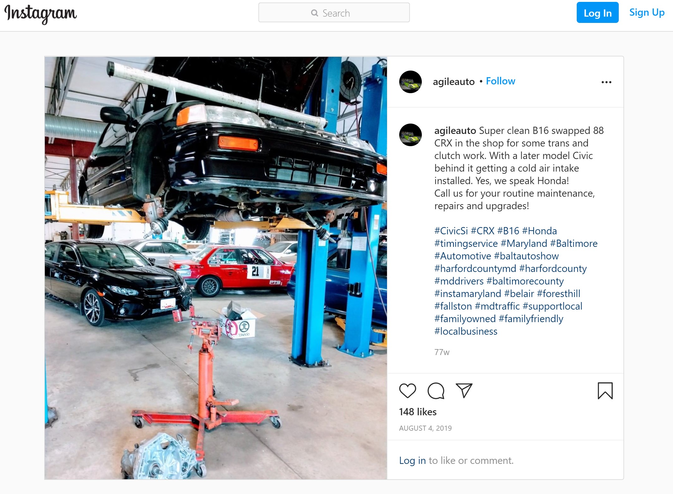 Instagram post from Agile Automotive